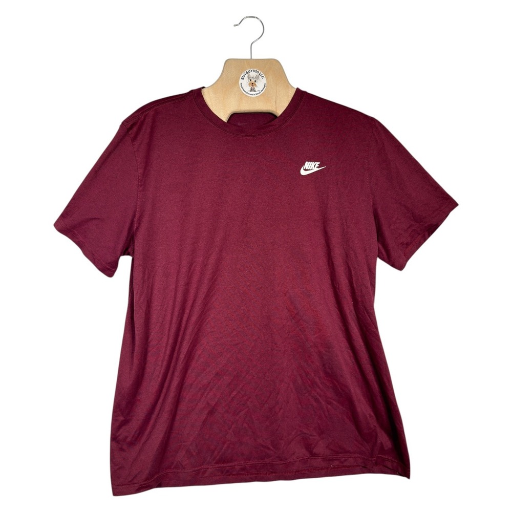 Nike Mens Dri-FIT T-Shirt Burgundy Maroon Heather‎ Logo Activewear Large AR6029